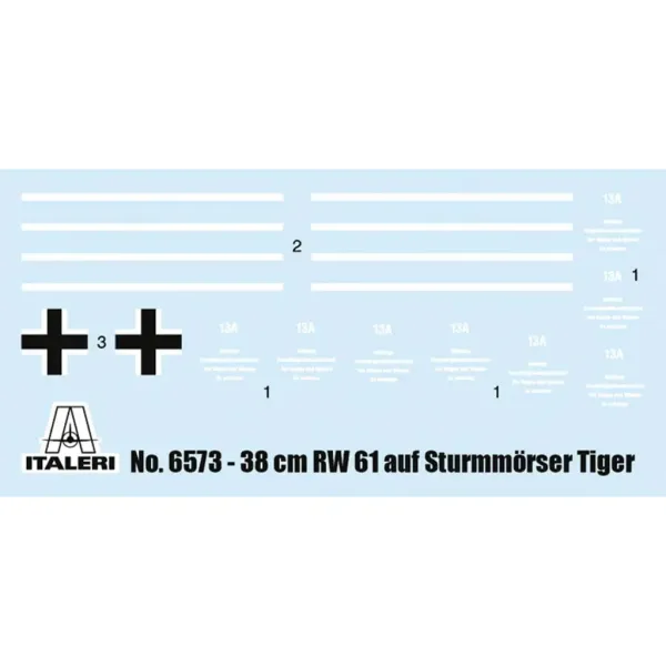 Italeri 1/35 38 cm RW 61 auf STURMMÖRSER TIGER modello di carro armato immagine 2