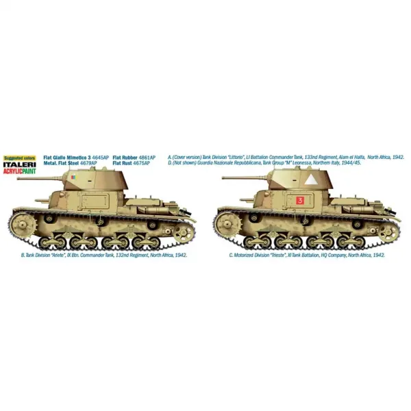 Italeri 1/35 Carro Armato M14/41 I Serie modello di carro armato immagine 3