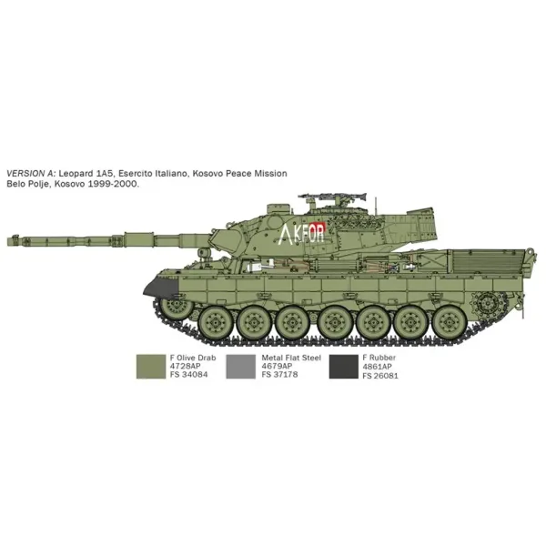 Italeri 1/35 Leopard 1A5 modello di carro armato immagine 3