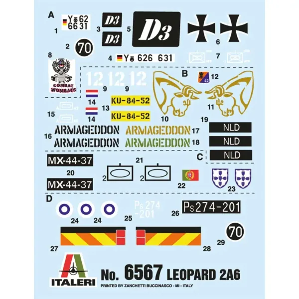 Italeri 1/35 modello di carro armato Leopard 2A6 immagine 2