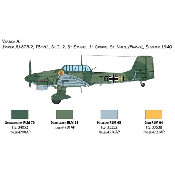 Italeri 1/48 Junkers Ju 87B Stuka modello di aereo immagine 3