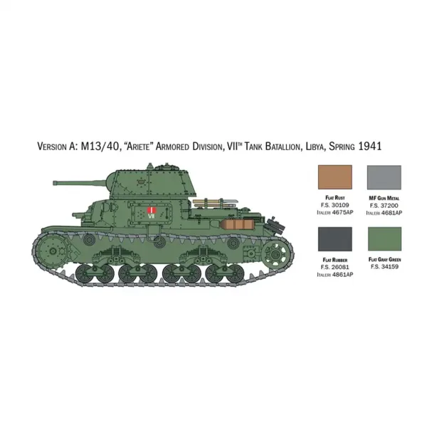 Italeri 1/56 Carri Armati Italiani & Semoventi modello di carro armato immagine 3