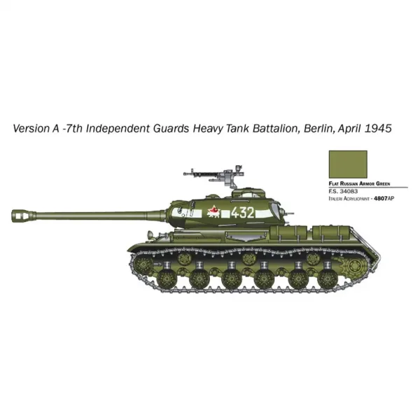 Italeri 1/56 JS2 Stalin modello di carro armato immagine 3