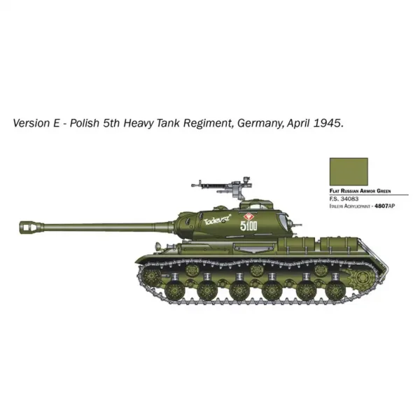Italeri 1/56 JS2 Stalin modello di carro armato immagine 4