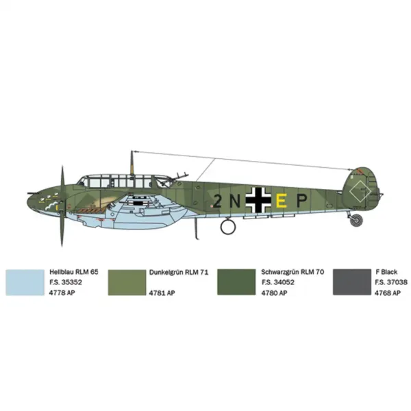 Italeri 1/72 Bf 110 C Zerstörer caccia modello immagine 4