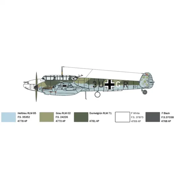 Italeri 1/72 Bf 110 C Zerstörer caccia modello immagine 5