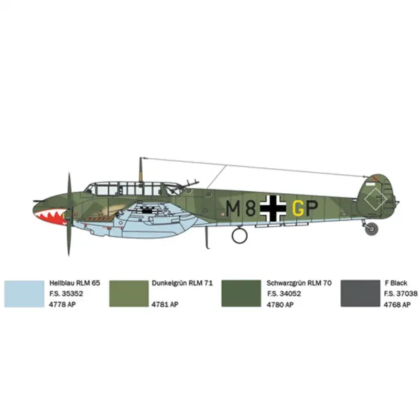 Italeri 1/72 Bf 110 C Zerstörer caccia modello immagine 6