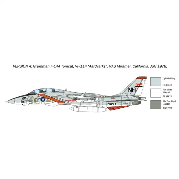 Italeri 1/72 F-14A Tomcat modello di caccia immagine 3