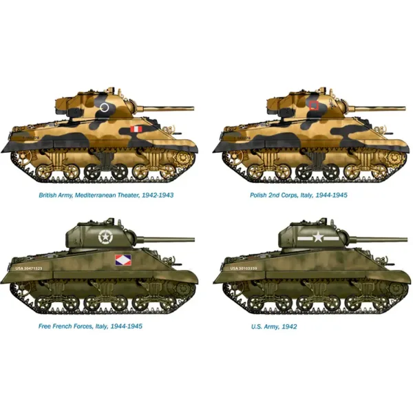 Italeri 1/72 M4A2 Sherman III carro armato set di modelli da 2 pezzi immagine 3