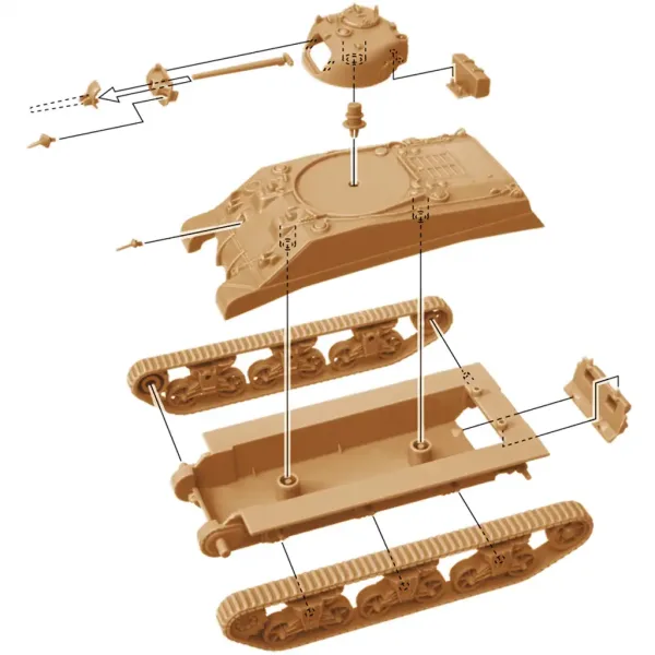 Italeri 1/72 M4A2 Sherman III carro armato set di modelli da 2 pezzi immagine 4