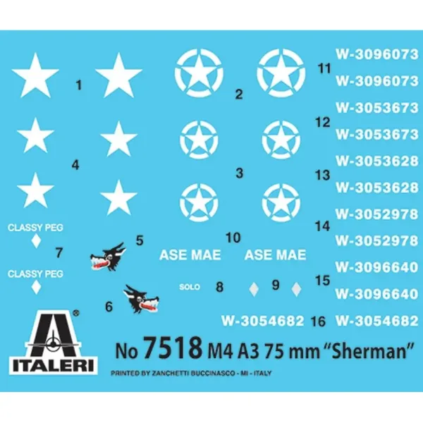 Italeri 1/72 M4A3 75mm Sherman tank set di modelli da 2 pezzi immagine 2