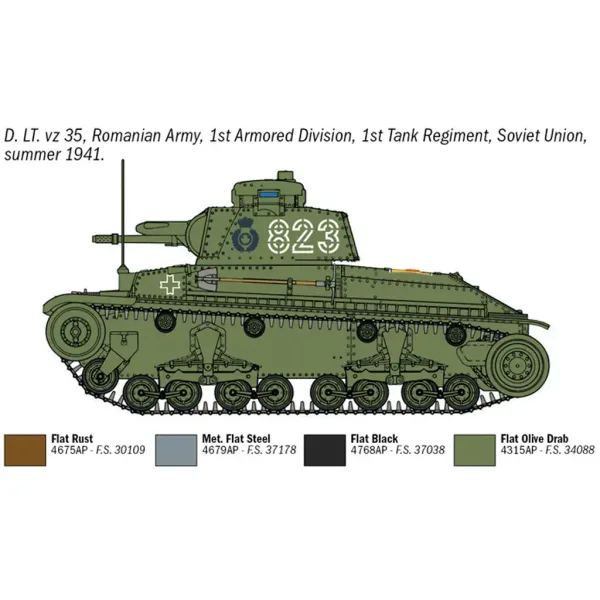 Italeri 1/72 Pz. Kpfw. 35(t) modello di carro armato immagine 6