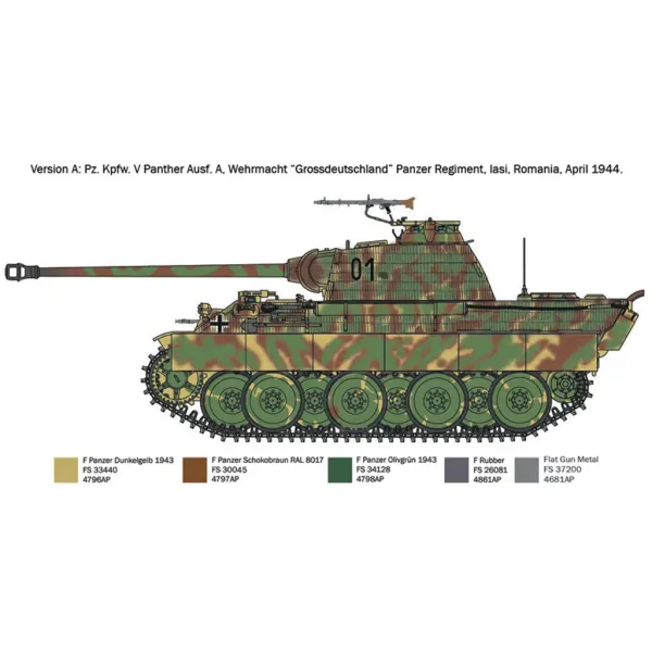 Italeri 1/72 Pz. Kpfw. V Panther Ausf. A carro armato Panther modello immagine 3