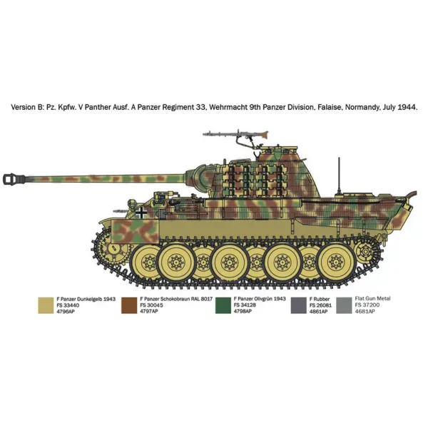Italeri 1/72 Pz. Kpfw. V Panther Ausf. A carro armato Panther modello immagine 4