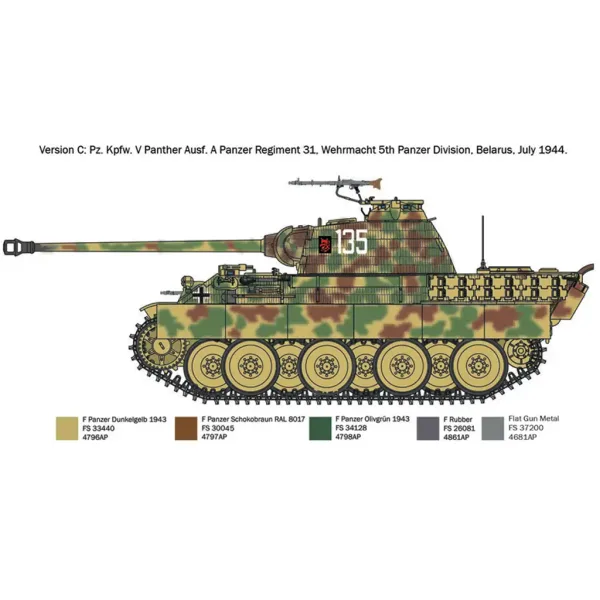 Italeri 1/72 Pz. Kpfw. V Panther Ausf. A carro armato Panther modello immagine 5