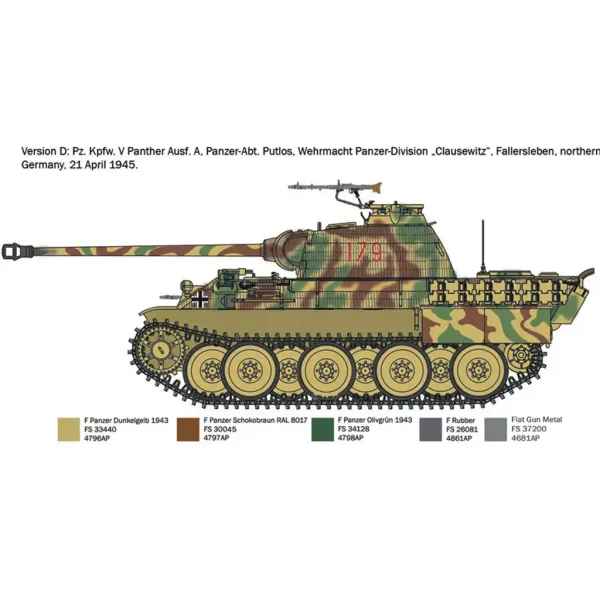 Italeri 1/72 Pz. Kpfw. V Panther Ausf. A carro armato Panther modello immagine 6