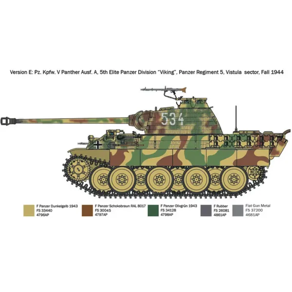 Italeri 1/72 Pz. Kpfw. V Panther Ausf. A carro armato Panther modello immagine 7