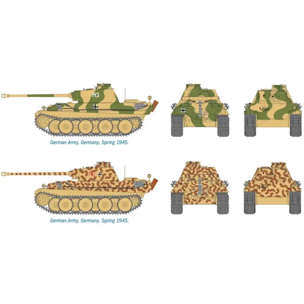 Italeri 1/72 Pz. Kpfw. V Panther Ausf. G Carro armato Panther set di modelli da 2 pezzi immagine 4