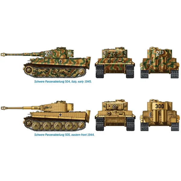 Italeri 1/72 Pz. Kpfw. VI Tiger I Ausf. E Tigre carro armato set di modelli da 2 pezzi immagine 3
