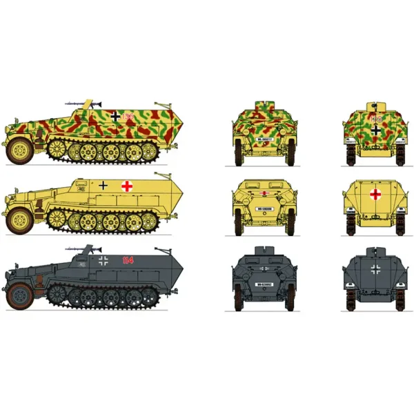 Italeri 1/72 Sd. Kfz. 251/1 Ausf. C semicingolato veicolo corazzato set di modelli 2 pezzi immagine 3
