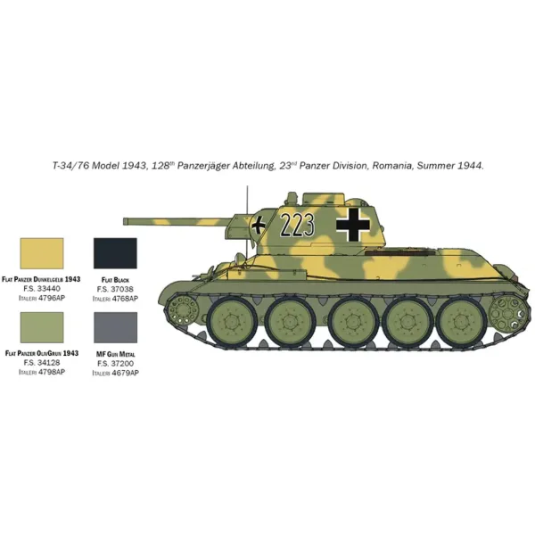 Italeri 1/72 T-34/76 Modello 1943 carro armato modellino immagine 6