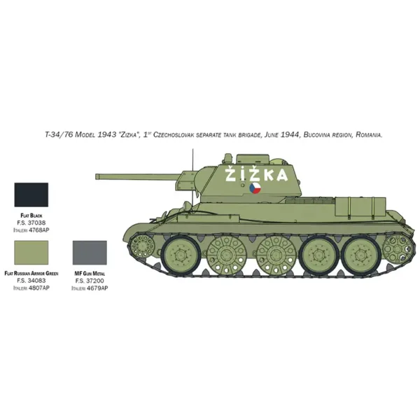 Italeri 1/72 T-34/76 Modello 1943 carro armato modellino immagine 7