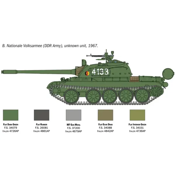 Italeri 1/72 modello di carro armato T-55A immagine 4