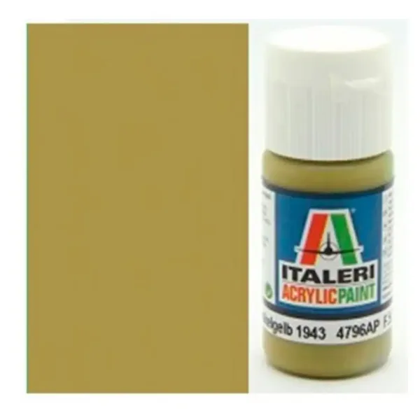 Italeri Flat Panzer Dunkelgelb 1943 (4796AP) – Vernice opaca per modellismo giallo scuro corazzato 20ml immagine 1