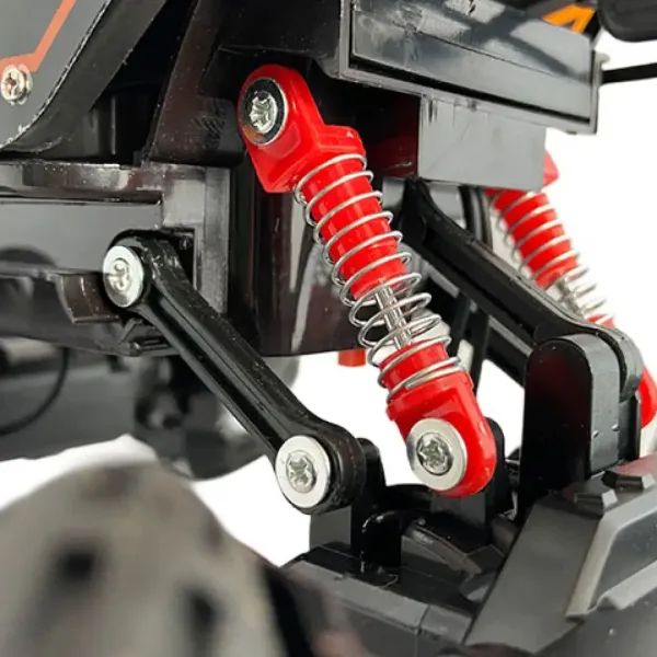 Jeep Cross Country telecomandato RC con sospensioni a molla e effetti luminosi, movimento laterale, 21 cm, 2,4 GHz immagine 7