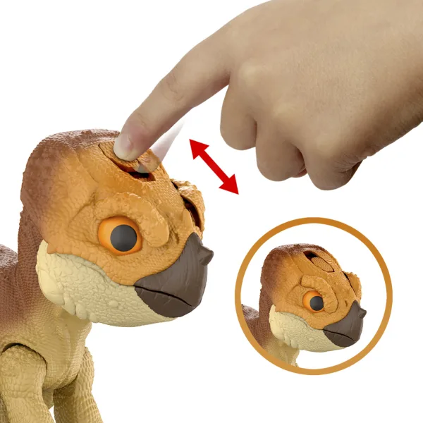 Jurassic World: Rinascita - Figura interattiva di dinosauro Aquilops Dolores - Mattel immagine 3