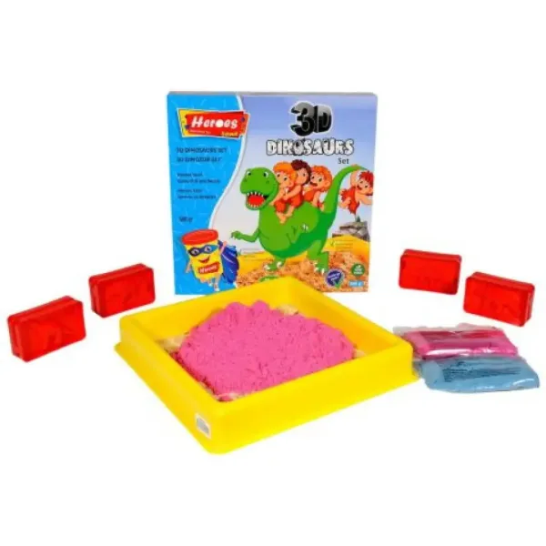 Kinetic Sand: Set di sabbia modellabile Heroes dinosauri o pony con accessori, 500g immagine 2