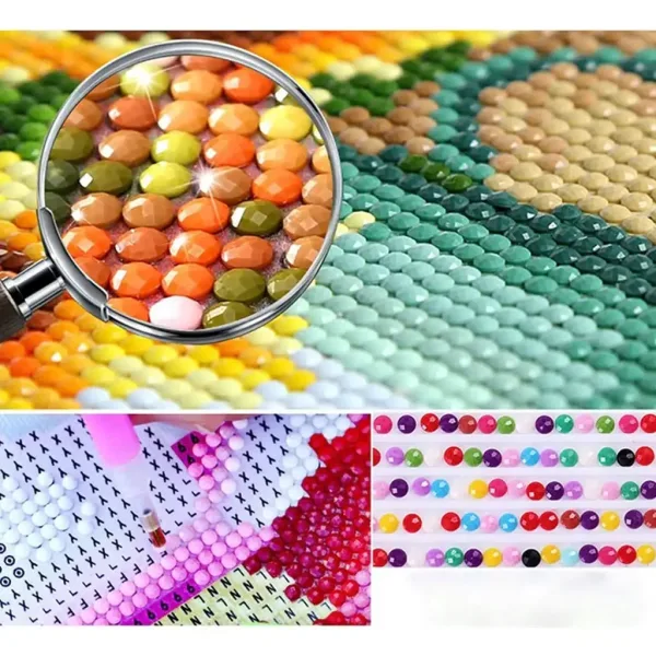 Kit di pittura diamante: Gatto colorato set di pittura diamante immagine 2