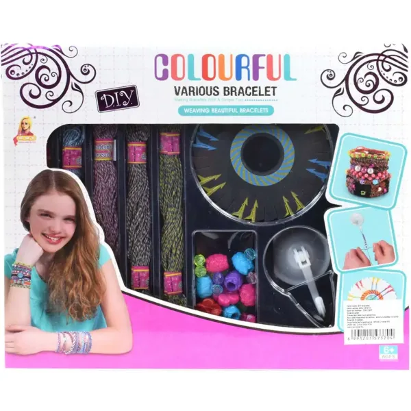 Kit fai da te per creare braccialetti con fili colorati e perline immagine 1