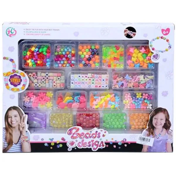 Kit per la creazione di gioielli con perline colorate e cubetti con lettere immagine 1