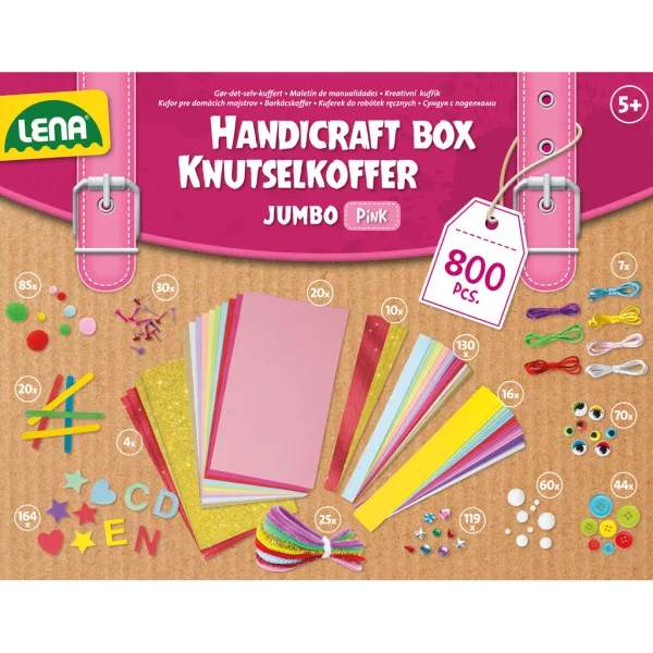 LENA: Set creativo giocattolo Jumbo valigetta rosa da 800 pezzi immagine 3