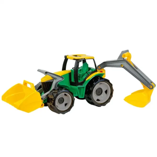 LENA: Trattore gigante con caricatore frontale e benna escavatrice giallo/verde 65 cm immagine 3