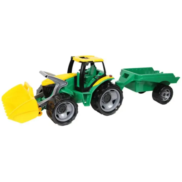 LENA: Trattore gigante con caricatore frontale e rimorchio verde/giallo 108cm immagine 1