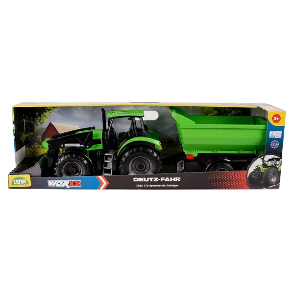 LENA: Worxx Deutz-Fahr Agrotron 7250 TTV trattore con rimorchio in scatola 74 cm immagine 1