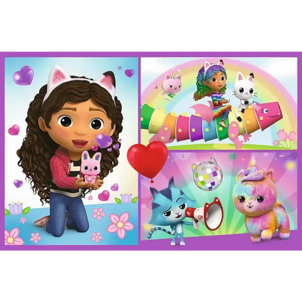 La casa delle bambole di Gabi un giorno di gioco puzzle 2x70 pezzi - Trefl immagine 3