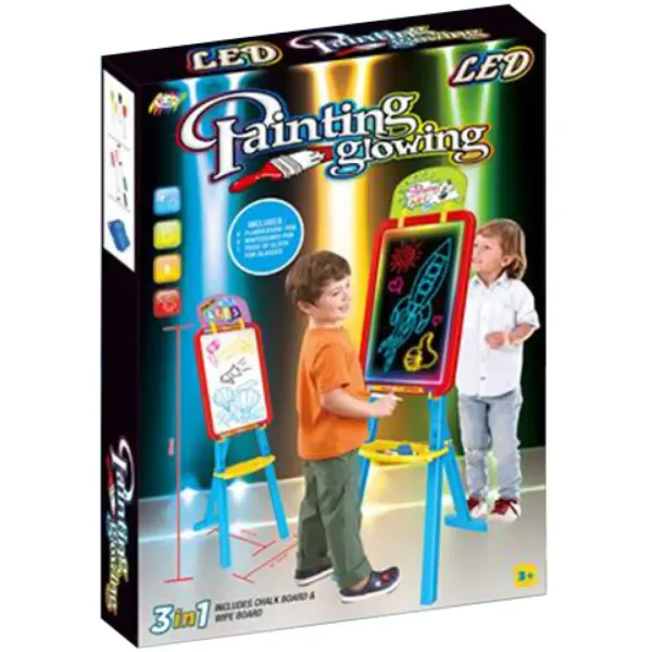 Lavagna multifunzionale 3 in 1 con retroilluminazione LED in colore maschile. immagine 1
