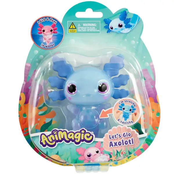 Let’s Glo Axolotl compagno dacqua luminoso di colore blu immagine 1