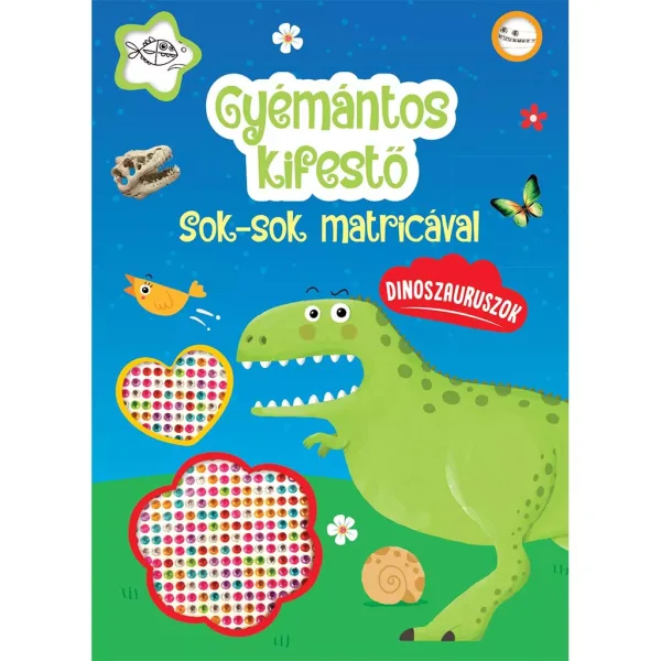 Libro da colorare con diamanti - Dinosauri immagine 1