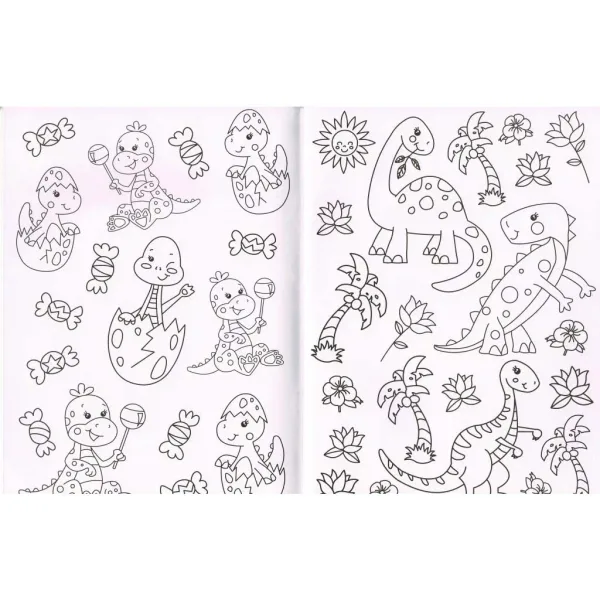 Libro da colorare con diamanti - Dinosauri immagine 2
