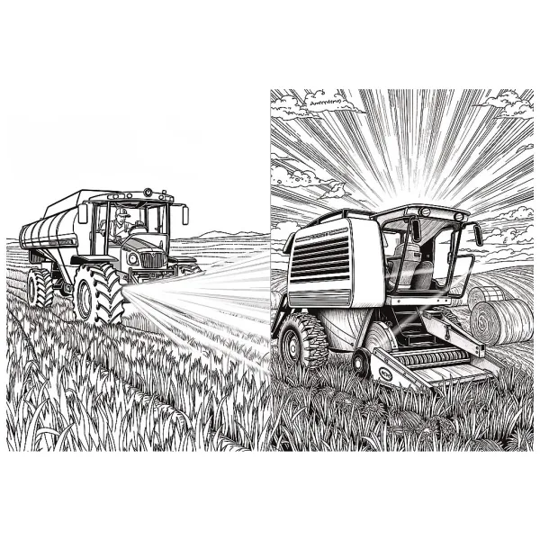 Libro da colorare con trattori e macchine agricole - Trefl immagine 2