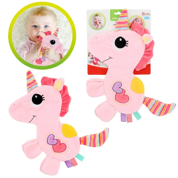 Little Stars: Massaggiagengive a forma di unicorno, bavaglino con sonaglio immagine 1