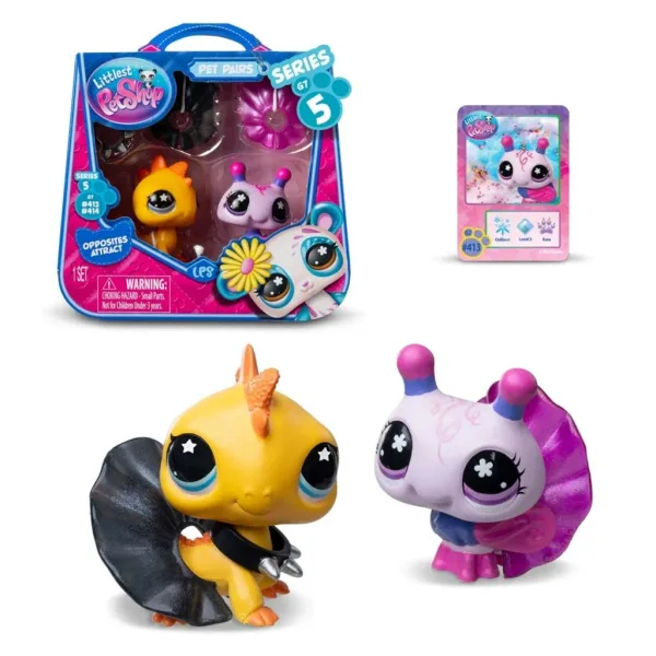 Littlest Pet Shop: Confezione doppia di figurine di piccoli animali S5 - Ape e Iguana immagine 2