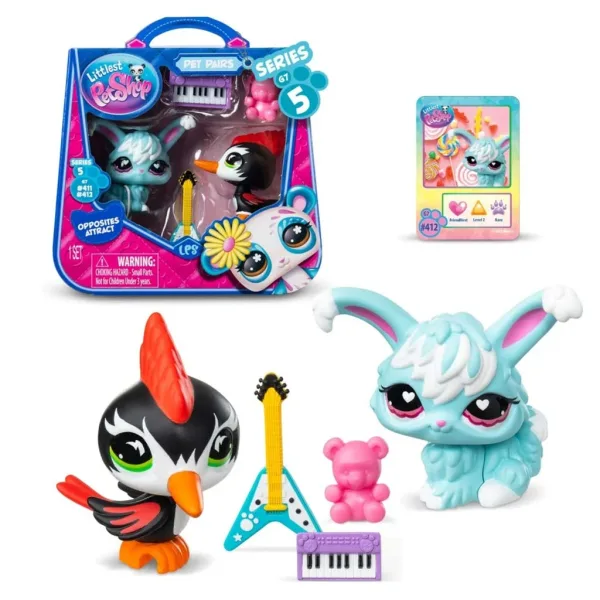 Littlest Pet Shop: Set doppio di figurine di piccoli animali S5 - Picchio e Coniglio immagine 2