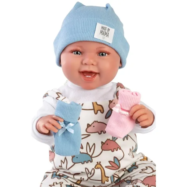 Llorens: 2 in 1 Tala e Talo bambola neonato da 44 cm con suono, accessori rosa e blu immagine 4
