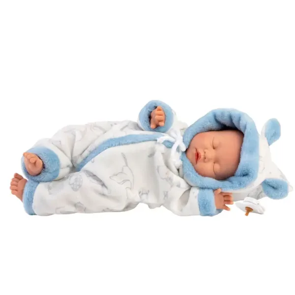 Llorens: Bambino neonato in pigiama morbido con motivo cicogna 31cm immagine 3