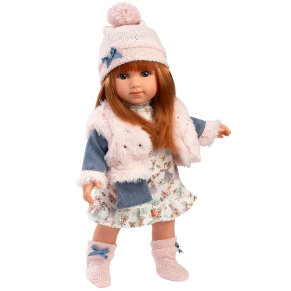 Llorens: Bambola Nicole di 35 cm con capelli rossi e gilet rosa immagine 2
